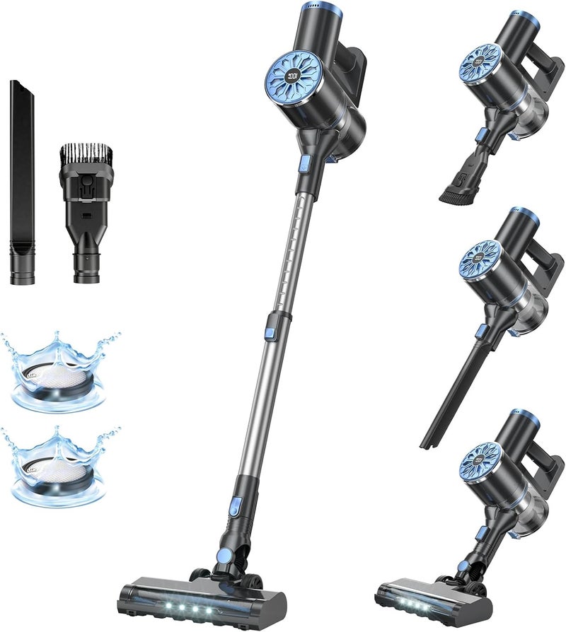 VIPSUN Cordless Vacuum Cleaner with Self-Standing, LED Screen Stick Vacuum Cleaners for Home, Lightweight Powerful Suction Vacuum, 6-in-1 Rechargeable Vacuum for Carpets, Pet Hair, Hardwood Floors - Image 1